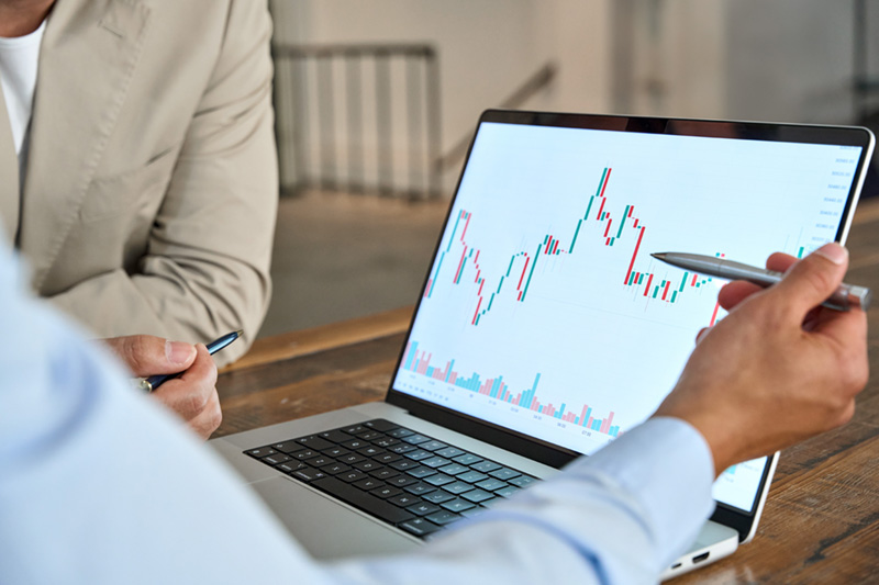 team reviewing website analytics data